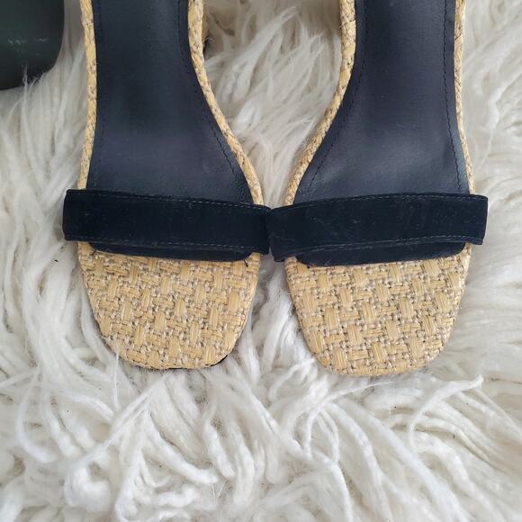 Shoe Republic LA Black Chunky Heel Open Toe Strappy Sandals Size 7.5 - Picture 2 of 10